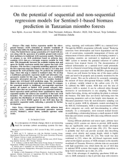 On the potential of sequential and non-sequential regression models for
  Sentinel-1-based biomass prediction in Tanzanian miombo forests