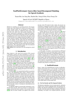 FastPitchFormant: Source-filter based Decomposed Modeling for Speech
  Synthesis