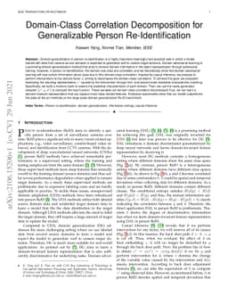 Domain-Class Correlation Decomposition for Generalizable Person
  Re-Identification