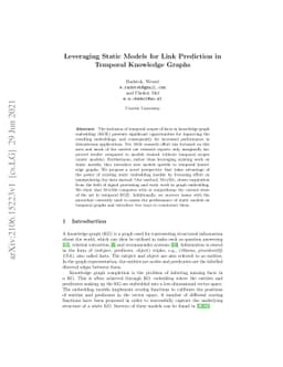 Leveraging Static Models for Link Prediction in Temporal Knowledge
  Graphs