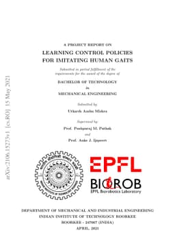 Learning Control Policies for Imitating Human Gaits
