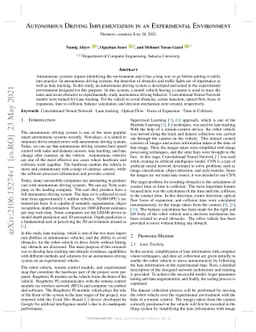 Autonomous Driving Implementation in an Experimental Environment