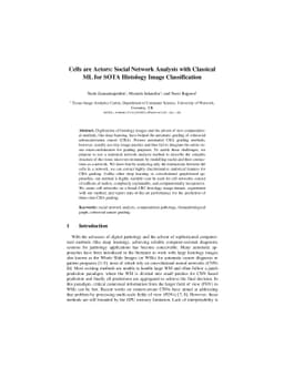 Cells are Actors: Social Network Analysis with Classical ML for SOTA
  Histology Image Classification