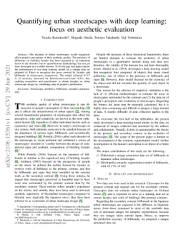 Quantifying urban streetscapes with deep learning: focus on aesthetic
  evaluation