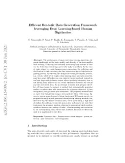 Efficient Realistic Data Generation Framework leveraging Deep
  Learning-based Human Digitization