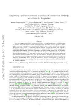 Explaining the Performance of Multi-label Classification Methods with
  Data Set Properties