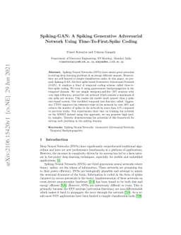 Spiking-GAN: A Spiking Generative Adversarial Network Using
  Time-To-First-Spike Coding
