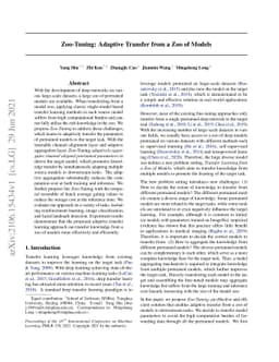 Zoo-Tuning: Adaptive Transfer from a Zoo of Models