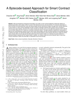A Bytecode-based Approach for Smart Contract Classification