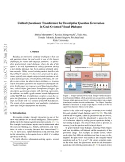 Unified Questioner Transformer for Descriptive Question Generation in
  Goal-Oriented Visual Dialogue