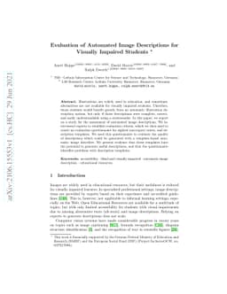 Evaluation of Automated Image Descriptions for Visually Impaired
  Students