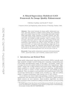 A Mixed-Supervision Multilevel GAN Framework for Image Quality
  Enhancement