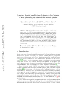 Limited depth bandit-based strategy for Monte Carlo planning in
  continuous action spaces