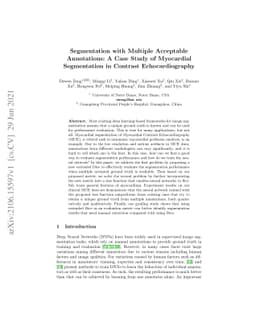 Segmentation with Multiple Acceptable Annotations: A Case Study of
  Myocardial Segmentation in Contrast Echocardiography