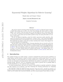 Exponential Weights Algorithms for Selective Learning