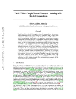 Dual GNNs: Graph Neural Network Learning with Limited Supervision