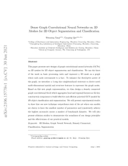Dense Graph Convolutional Neural Networks on 3D Meshes for 3D Object
  Segmentation and Classification