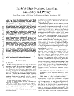 Faithful Edge Federated Learning: Scalability and Privacy
