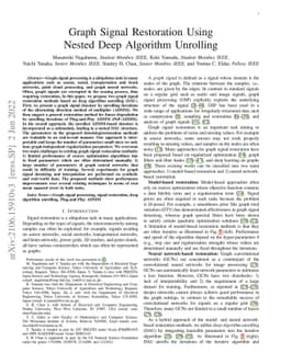 Graph Signal Restoration Using Nested Deep Algorithm Unrolling