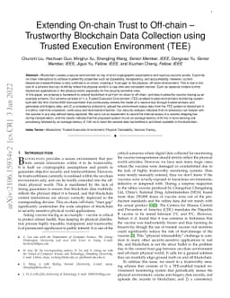 Extending On-chain Trust to Off-chain -- Trustworthy Blockchain Data
  Collection using Trusted Execution Environment (TEE)