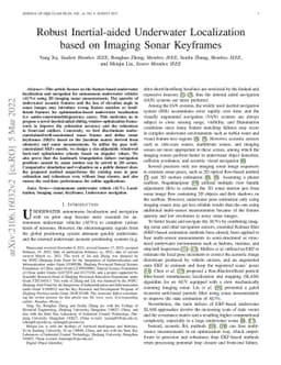 Robust Inertial-aided Underwater Localization based on Imaging Sonar
  Keyframes