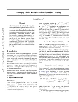 Leveraging Hidden Structure in Self-Supervised Learning