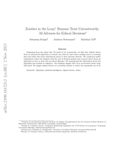 Zombies in the Loop? Humans Trust Untrustworthy AI-Advisors for Ethical
  Decisions