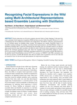 Recognizing Facial Expressions in the Wild using Multi-Architectural
  Representations based Ensemble Learning with Distillation