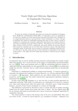 Nearly-Tight and Oblivious Algorithms for Explainable Clustering