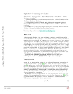 Zipf's laws of meaning in Catalan