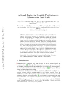 A Search Engine for Scientific Publications: a Cybersecurity Case Study