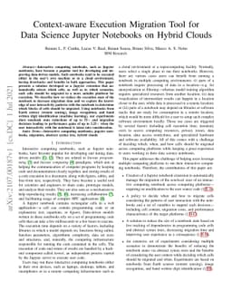 Context-aware Execution Migration Tool for Data Science Jupyter
  Notebooks on Hybrid Clouds