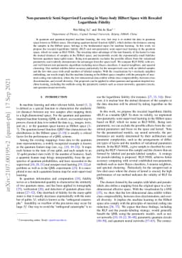 Non-parametric Semi-Supervised Learning in Many-body Hilbert Space with
  Rescaled Logarithmic Fidelity