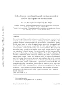 SA-MATD3:Self-attention-based multi-agent continuous control method in
  cooperative environments