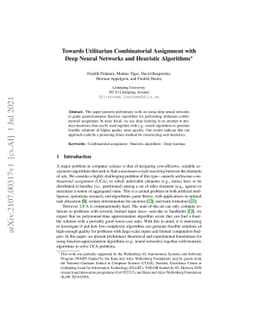 Towards Utilitarian Combinatorial Assignment with Deep Neural Networks
  and Heuristic Algorithms