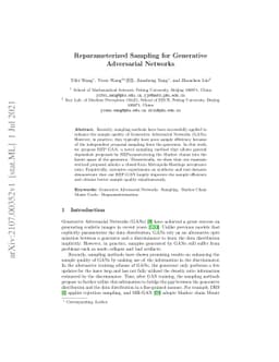 Reparameterized Sampling for Generative Adversarial Networks