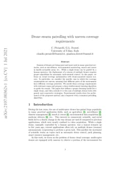 Drone swarm patrolling with uneven coverage requirements