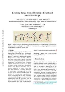 Learning-based pose edition for efficient and interactive design