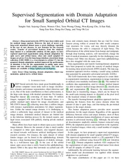 Supervised Segmentation with Domain Adaptation for Small Sampled Orbital
  CT Images