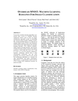 Overhead-MNIST: Machine Learning Baselines for Image Classification