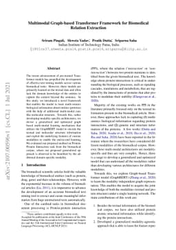 Multimodal Graph-based Transformer Framework for Biomedical Relation
  Extraction