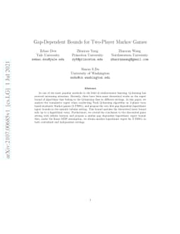 Gap-Dependent Bounds for Two-Player Markov Games