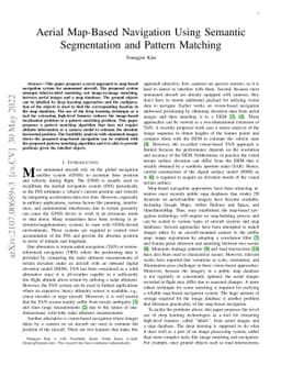 Aerial Map-Based Navigation Using Semantic Segmentation and Pattern
  Matching