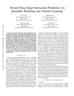 Toward Drug-Target Interaction Prediction via Ensemble Modeling and
  Transfer Learning