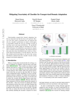 Mitigating Uncertainty of Classifier for Unsupervised Domain Adaptation
