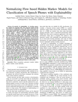 Normalizing Flow based Hidden Markov Models for Classification of Speech
  Phones with Explainability