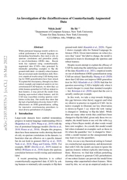 An Investigation of the (In)effectiveness of Counterfactually Augmented
  Data