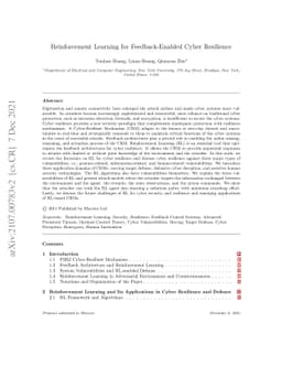 Reinforcement Learning for Feedback-Enabled Cyber Resilience