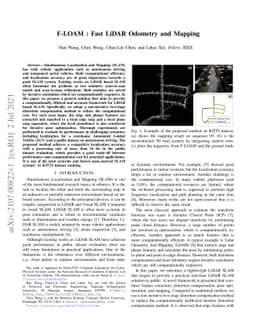 F-LOAM: Fast LiDAR Odometry And Mapping