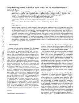 Deep learning-based statistical noise reduction for multidimensional
  spectral data
